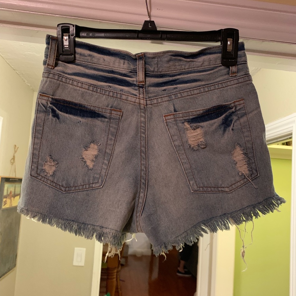 High waist jeans shorts